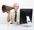 Senior businessman megaphone