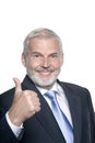 Senior businessman portrait thumb up Royalty Free Stock Photo