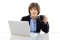 Senior businesswoman drinking coffe Royalty Free Stock Photo