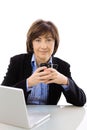 Senior businesswoman drinking coffe Royalty Free Stock Photo