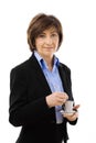 Senior businesswoman drinking coffee Royalty Free Stock Photo