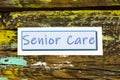 Senior care old elderly healthcare support nursing home health helping hands Royalty Free Stock Photo