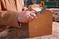 Senior carpenter detail Royalty Free Stock Photo