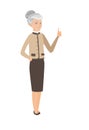 Senior caucasian business woman giving thumb up