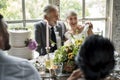 Senior Caucasian Couple Sitting Together Cheerful