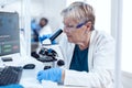Senior chemist scientist doing genetic investigation