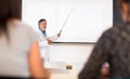 Senior chemistry professor giving a lecture Royalty Free Stock Photo