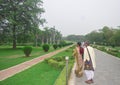 Senior citizen couple wearing traditional Indian cloth enjoying their leisure time in a out door park in Delhi, perfect sinior