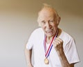 Senior Citizen Medal Winner Royalty Free Stock Photo