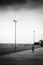 Senior Citizen Walking On The Seaside