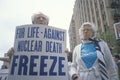 Senior citizens protesting nuclear warfare,