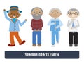 Senior citizens vector set Royalty Free Stock Photo