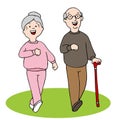 Senior Citizens Walking Royalty Free Stock Photo