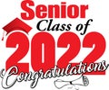 Senior Class of 2022 Congratulations red Royalty Free Stock Photo