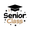 Senior class, graduation cap vector icon Royalty Free Stock Photo
