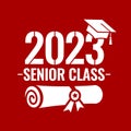 Senior class 2023 graduation icon Royalty Free Stock Photo