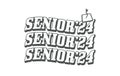 Senior class of 2024 typography Graduation template set. Congratulations graduates celebration designg