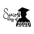 Senior class of 2020 vector style illustration design on white background