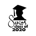 Senior class of 2020 vector style illustration design on white background