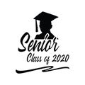 Senior class of 2020 vector style illustration design on white background