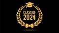 Senior class of 2024 year, graduation icon Royalty Free Stock Photo