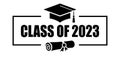 Senior class of 2023 year, vector graduation symbol Royalty Free Stock Photo