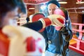 Senior Coach in Boxing Ring Royalty Free Stock Photo