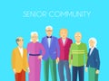 Senior Community People Group Flat Poster