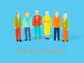 Senior Community People Group Flat Poster