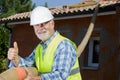 Senior construction manager showing thumbs up Royalty Free Stock Photo