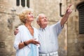 Senior couple admiring city sights