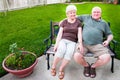 Senior Couple on Bench Royalty Free Stock Photo