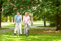 Senior couple with bicycles