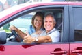 Senior couple in the car Royalty Free Stock Photo