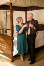 Senior couple celebrating Royalty Free Stock Photo