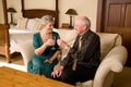 Senior couple celebrating Royalty Free Stock Photo