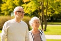 Senior couple in city park Royalty Free Stock Photo