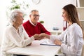 Senior couple on consultation with a doctor, close up Royalty Free Stock Photo