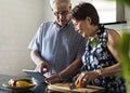 Senior Couple Cooking Food Kitchen Royalty Free Stock Photo