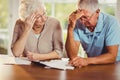 Senior couple counting bills Royalty Free Stock Photo