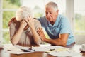 Senior couple counting bills Royalty Free Stock Photo