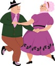 Senior polka dancers