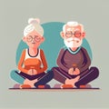 Senior couple is doing fitness training. Doing yoga together. Healthy lifestyle concept. Royalty Free Stock Photo