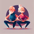 Senior couple is doing fitness training. Doing yoga together. Healthy lifestyle concept. Royalty Free Stock Photo