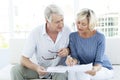 Senior couple doing home finance Royalty Free Stock Photo