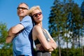 Senior couple doing sport exercising outdoors Royalty Free Stock Photo