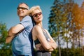 Senior couple doing sport outdoors Royalty Free Stock Photo