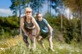 Senior couple doing sport outdoors Royalty Free Stock Photo