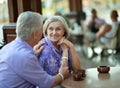 Senior couple drinking coffee Royalty Free Stock Photo