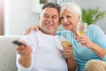 Senior couple drinking wine Royalty Free Stock Photo